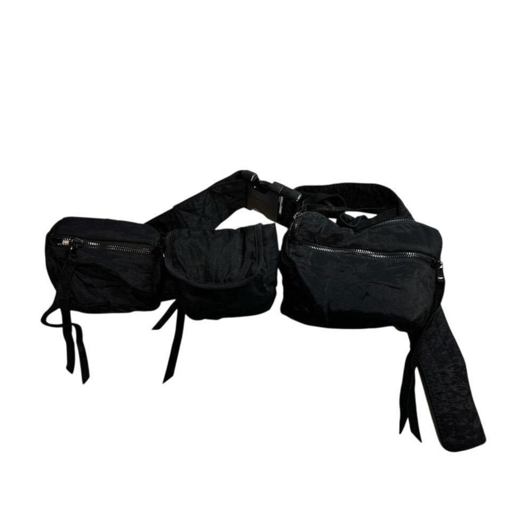 Urban Zen Black Multi Pouch Belt Bag S19A501LVS Made in Italy NWT